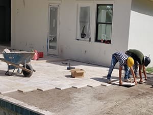 pool construction, deck topping